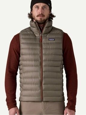 Patagonia 2025 Men's Marlow Brown Down Feather Sweater Puffer Zip Vest MED